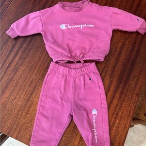 Champion Kids Magenta Sweatpants and Sweatshirt Set